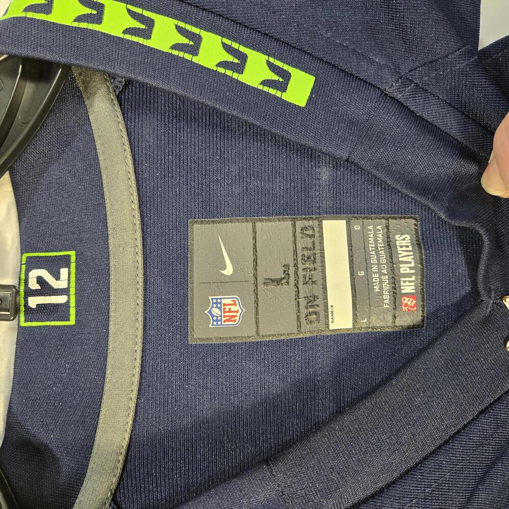Russell Wilson Seahawks Jersey L Blue Nike On Field #3 Stitched Football - Picture 3 of 7
